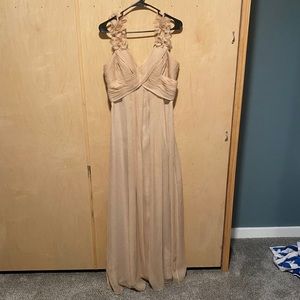 Peach colored ball gown